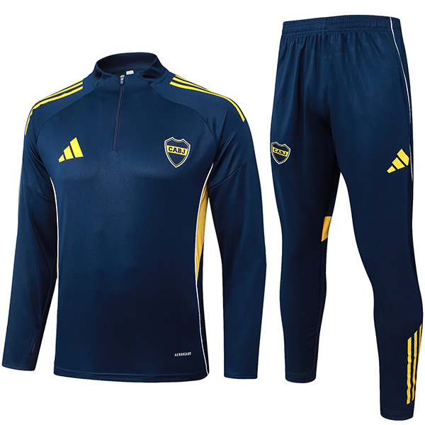 Boca Juniors survêtement bleu marine foncé col zippé tenue d'entraînement football masculin 2025-2026