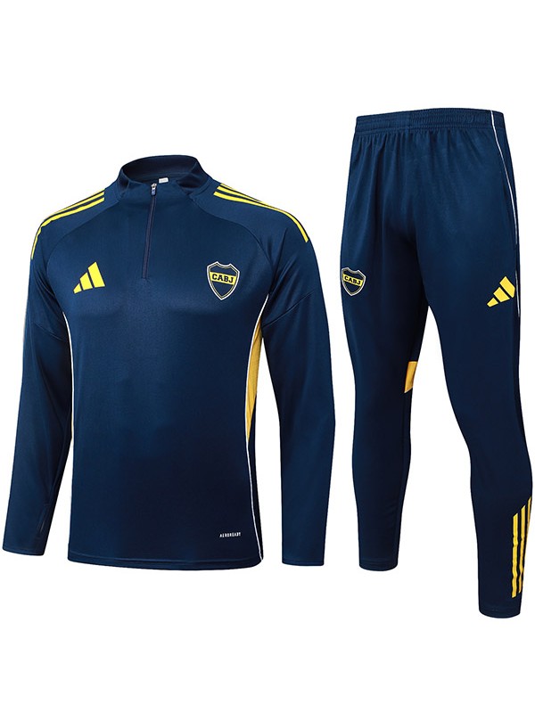 Boca Juniors survêtement bleu marine foncé col zippé tenue d'entraînement football masculin 2025-2026
