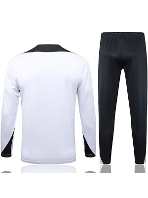 Chelsea survêtement de football pantalon ensemble de sport demi-zip col uniforme vêtements blancs et noirs kit d'entraînement de football 2025-2026