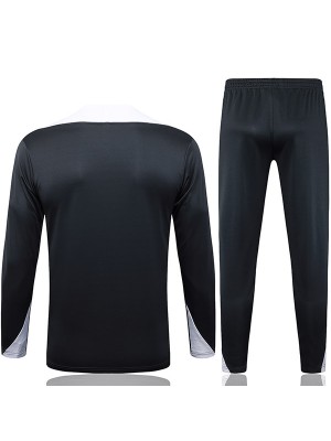 Chelsea survêtement de football avec pantalon ensemble de sport demi-fermeture éclair col uniforme vêtements noirs pour hommes kit d'entraînement de football 2025-2026