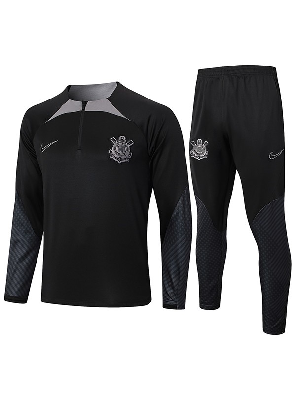 Corinthians tracksuit soccer suit sports set zipper-necked uniform men's clothes football training all black kit 2024-2025