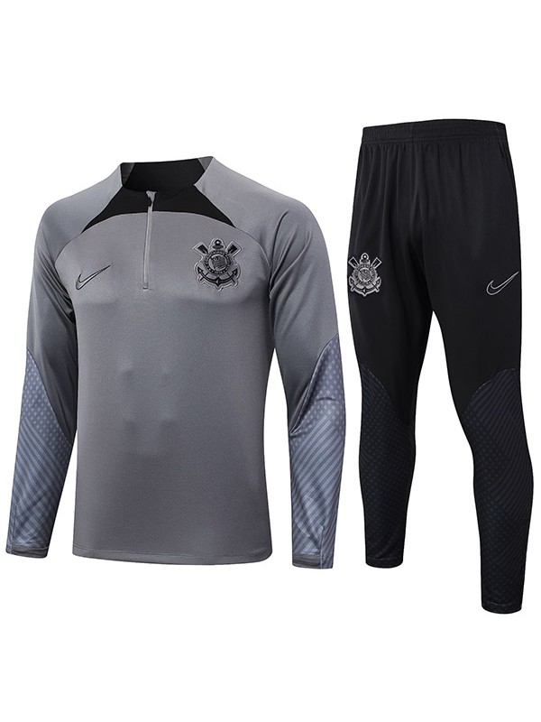 Corinthians tracksuit soccer suit sports set zipper-necked uniform men's gray clothes football training kit 2024-2025