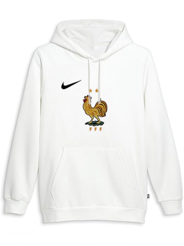 France veste à capuche football vêtements de sport survêtement hommes formation kit blanc manteau de football en plein air 2025-2026
