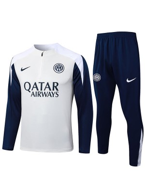 Inter Milan survêtement de football ensemble de sport demi-zip col blanc bleu marine uniforme vêtements pour hommes, kit d'entraînement de football 2025-2026