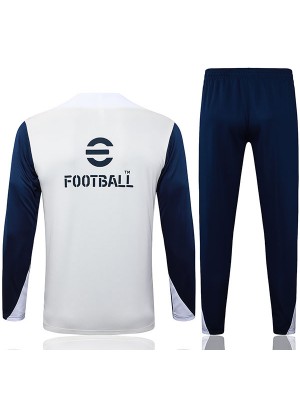 Inter Milan survêtement de football ensemble de sport demi-zip col blanc bleu marine uniforme vêtements pour hommes, kit d'entraînement de football 2025-2026