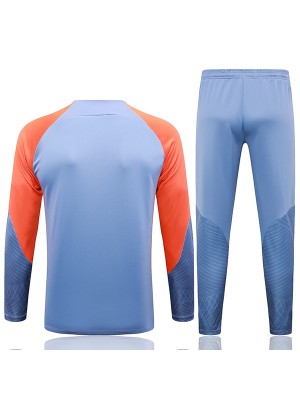 Inter milan tracksuit soccer suit sports set zipper-necked uniform men's clothes football training light blue orange kit 2024-2025