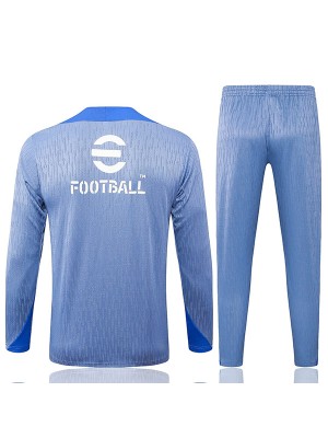 Inter milan tracksuit soccer suit sports set zipper-necked uniform men's light blue clothes football training kit 2024-2025