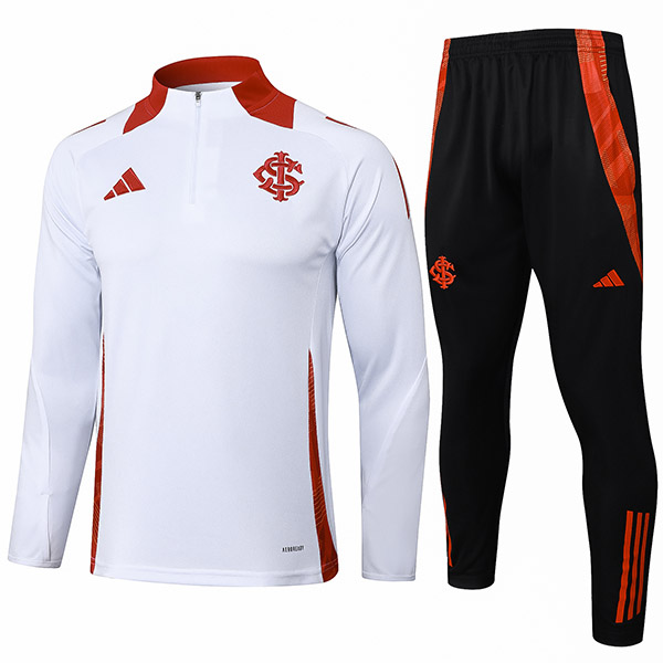International survêtement ensemble de sport avec pantalon de football blanc et noir et col zippé vêtements d'entraînement de football pour homme 2024-2025