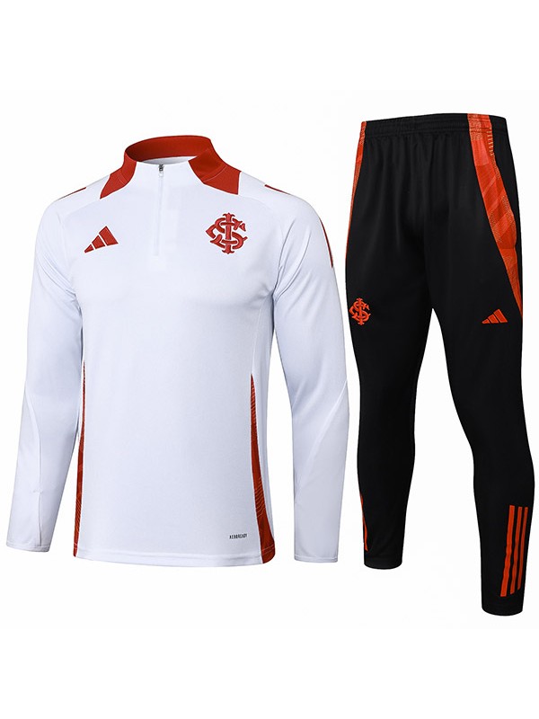 International survêtement ensemble de sport avec pantalon de football blanc et noir et col zippé vêtements d'entraînement de football pour homme 2024-2025