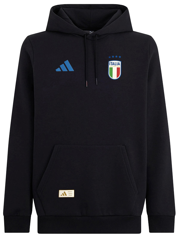 Italy veste à capuche football vêtements de sport survêtement hommes formation noir kit extérieur football manteau 2025-2026