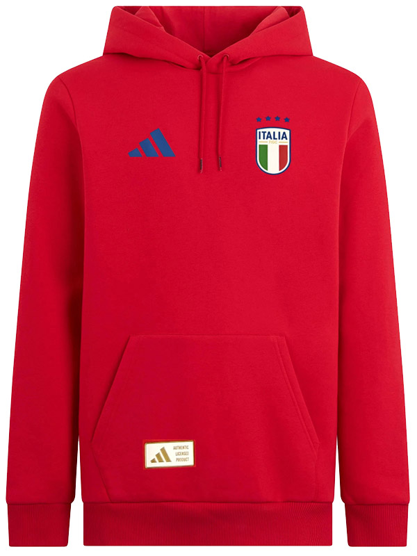 Italy veste à capuche football vêtements de sport survêtement hommes formation rouge kit extérieur football manteau 2025-2026