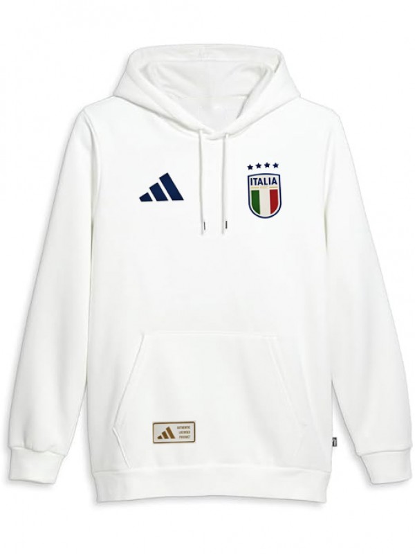 Italy veste à capuche vêtements de sport de football survêtement d'entraînement pour hommes kit blanc manteau de football en plein air 2025-2026