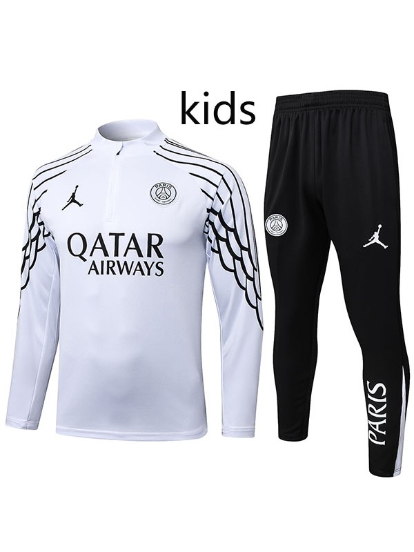 Jordan paris saint-germain survêtement enfant uniforme junior mini kit d'entraînement blanc 2025-2026