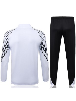 Jordan paris saint-germain survêtement de football pantalon ensemble de sport demi-zip col uniforme vêtements blancs et noirs kit d'entraînement de football 2025-2026