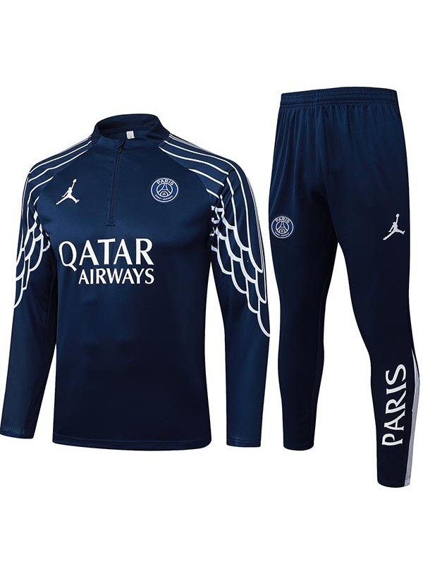 Jordan paris saint-germain tracksuit soccer suit sports set zip-necked uniform men's clothes football training navy kit 2025-2026