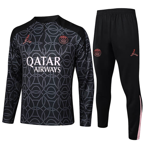 Jordan paris saint germain survêtement de football ensemble de sport col zippé uniforme bleu marine vêtements pour hommes kit d'entraînement de football 2024-2025