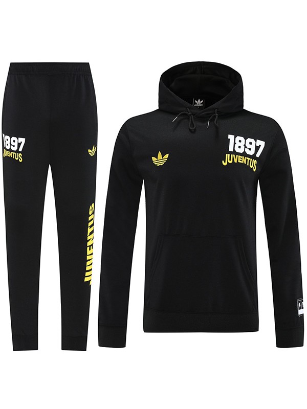 Juventus veste à capuche survêtement de sport de football uniforme noir kit d'entraînement pour hommes manteau de football extérieur athlétique 2025-2026