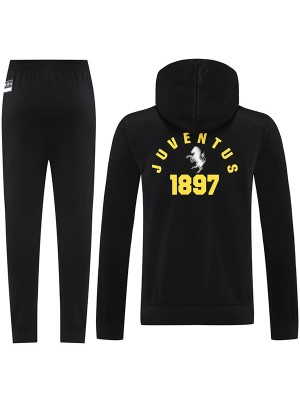 Juventus veste à capuche survêtement de sport de football uniforme noir kit d'entraînement pour hommes manteau de football extérieur athlétique 2025-2026
