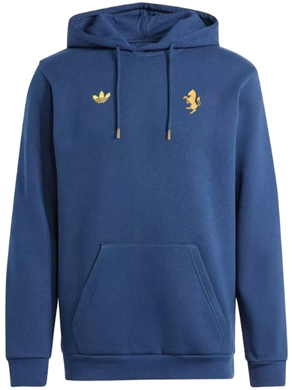 Juventus veste à capuche football vêtements de sport survêtement hommes formation indigo kit extérieur football manteau 2025-2026