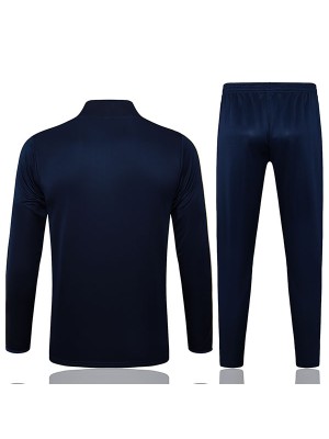 Juventus survêtement de football pantalon ensemble de sport bleu sarcelle demi-fermeture éclair col uniforme vêtements pour hommes kit d'entraînement de football bleu marine 2025-2026