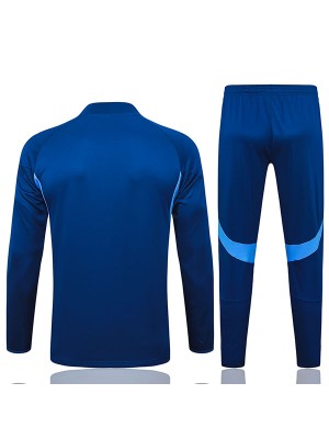 Juventus survêtement de football ensemble de sport col zippé bleu sarcelle bleu marine uniforme vêtements pour hommes kit d'entraînement de football 2025-2026