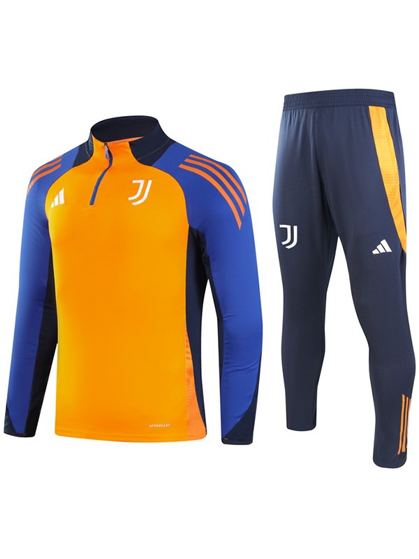 Juventus tracksuit soccer suit sports set zipper-necked uniform men's orange clothes football training kit 2024-2025