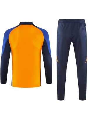 Juventus tracksuit soccer suit sports set zipper-necked uniform men's orange clothes football training kit 2024-2025