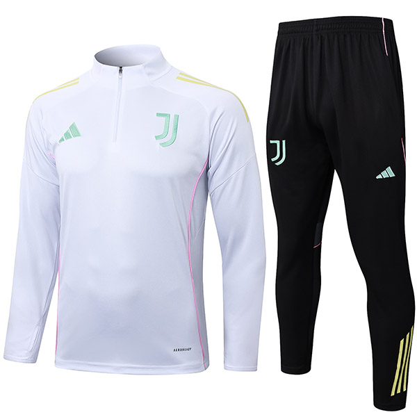 Juventus survêtement de football ensemble de sport col zippé uniforme pour hommes vêtements blancs kit d'entraînement de football 2025-2026