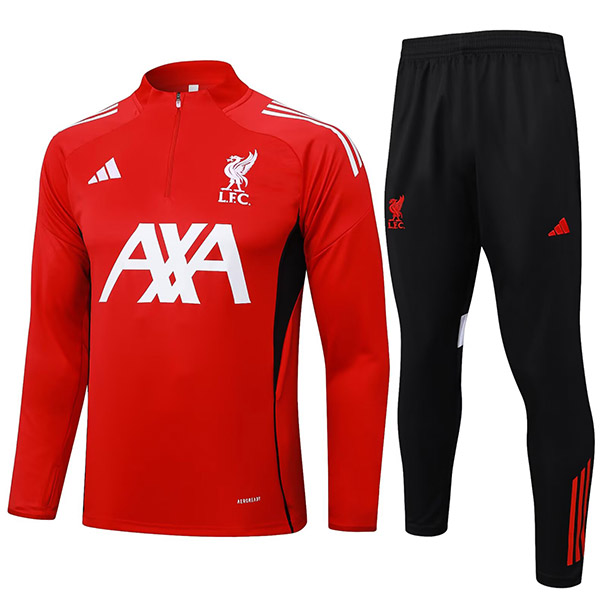 Liverpool survêtement de football pantalon ensemble de sport col à demi-fermeture éclair uniforme rouge et noir vêtements pour hommes kit d'entraînement de football 2025-2026