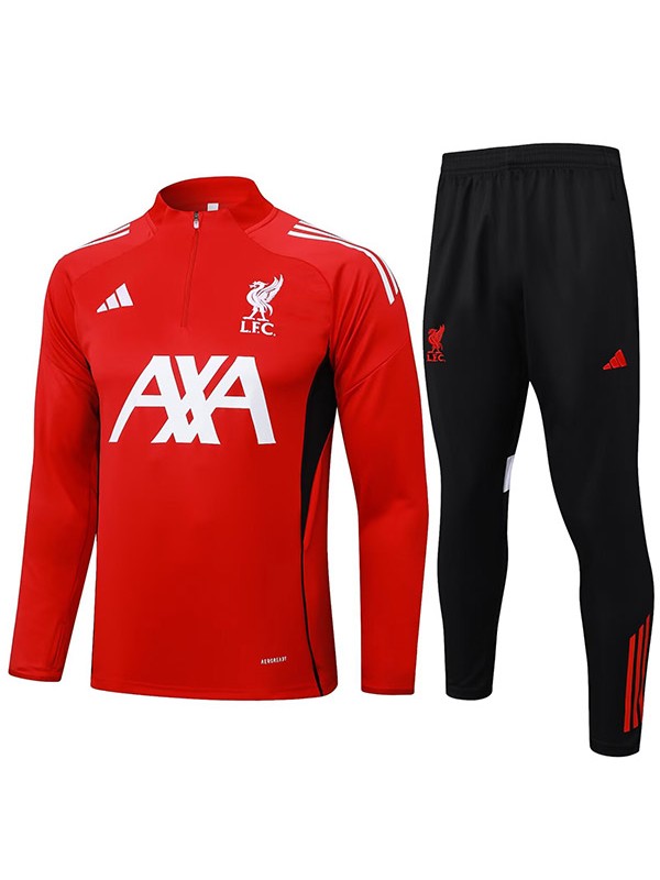 Liverpool survêtement de football pantalon ensemble de sport col à demi-fermeture éclair uniforme rouge et noir vêtements pour hommes kit d'entraînement de football 2025-2026