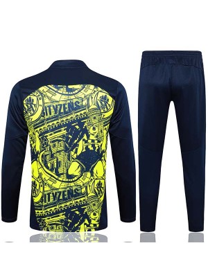 Manchester city tracksuit soccer pants suit sports set half zip necked green black uniform men's clothes football training kit 2024-2025