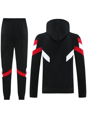 Manchester united veste à capuche football vêtements de sport survêtement hommes formation kit noir manteau de football en plein air 2024-2025