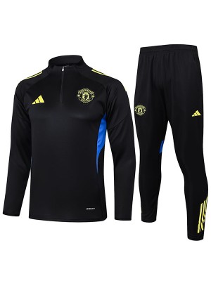 Manchester United survêtement de football ensemble de sport demi-zip col noir uniforme vêtements pour hommes kit d'entraînement de football 2025-2026