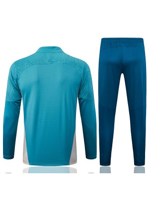 Olympique de Marseille tracksuit soccer suit sports set zipper-necked teal uniform men's clothes football training kit 2024-2025