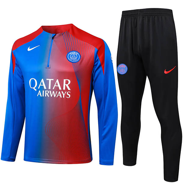 Paris saint-germain survêtement bleu rouge tenue d'entraînement homme 2025-2026