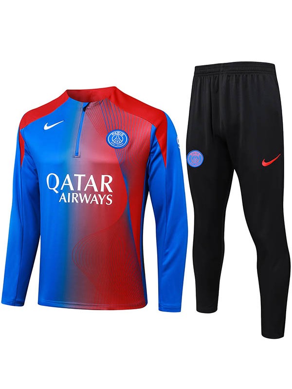 Paris saint-germain survêtement bleu rouge tenue d'entraînement homme 2025-2026