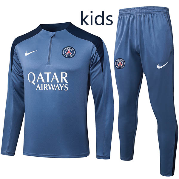 Paris saint-germain survêtement enfant uniforme turquoise mini-kit d'entraînement 2025-2026