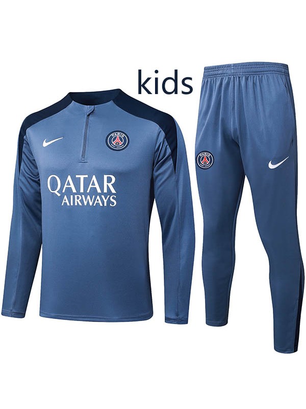 Paris saint-germain survêtement enfant uniforme turquoise mini-kit d'entraînement 2025-2026