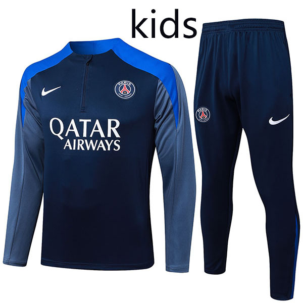 Paris saint-germain ensemble survêtement enfant uniforme junior mini-tenue d'entraînement indigo 2025-2026