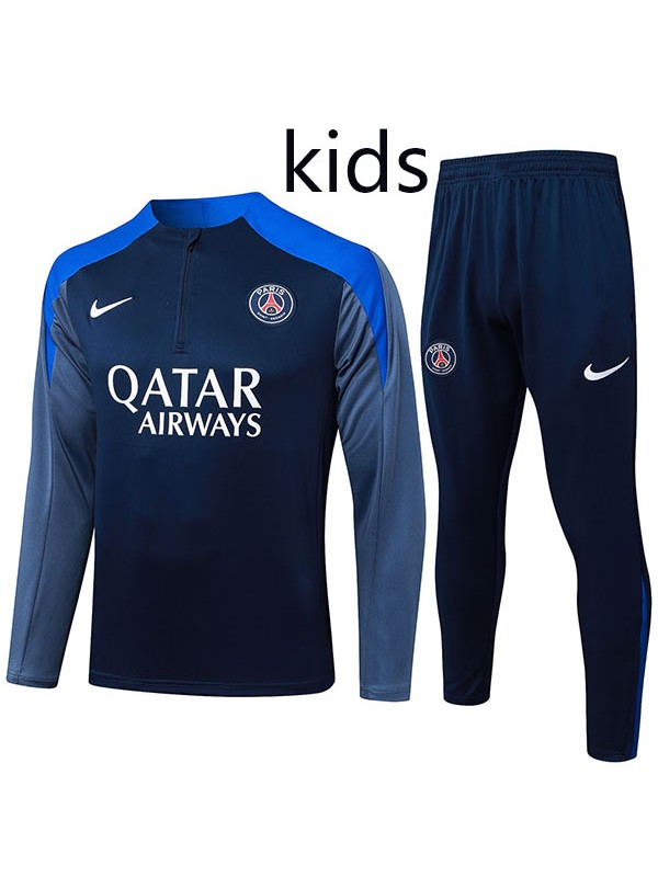 Paris saint-germain ensemble survêtement enfant uniforme junior mini-tenue d'entraînement indigo 2025-2026