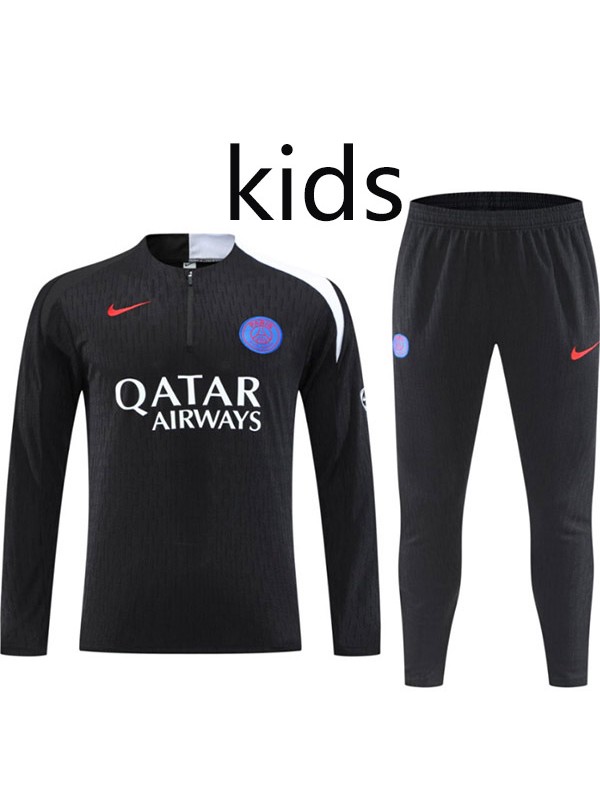 Paris saint-germain ensemble survêtement enfant uniforme junior mini-tenue d'entraînement noire 2025-2026
