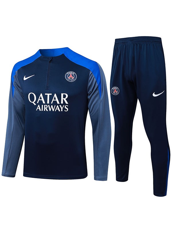 Paris saint-germain tracksuit soccer suit sports set zipper-necked uniform men's navy clothes football training kit 2025-2026