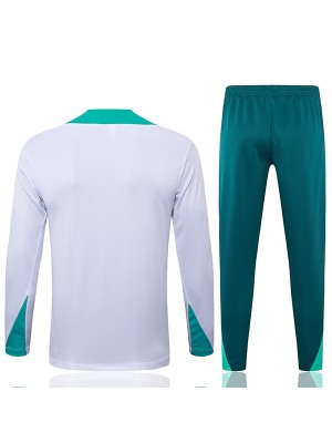 Portugal tracksuit soccer suit sports set zipper-necked uniform men's white green clothes football training kit 2024-2025