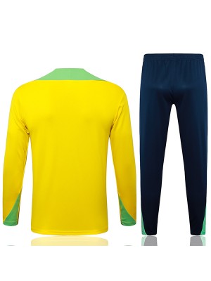 Portugal tracksuit soccer suit sports set zipper-necked uniform men's yellow clothes football training kit 2024-2025