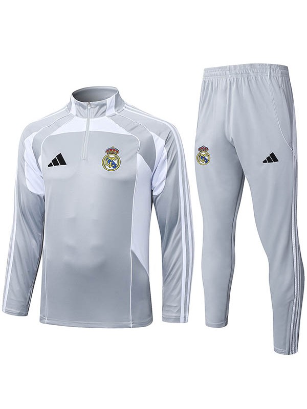 Real madrid survêtement gris clair pour homme tenue d'entraînement 2025-2026