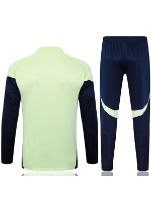 Real madrid survêtement de football pantalon ensemble de sport vert clair col demi-zip uniforme vêtements pour hommes kit d'entraînement de football 2025-2026