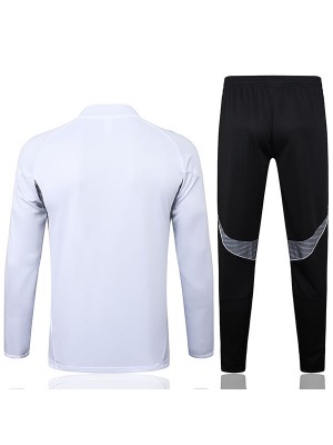 Real madrid survêtement de football ensemble de sport col zippé uniforme blanc vêtements pour hommes kit d'entraînement de football 2025-2026