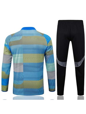Real madrid survêtement de football ensemble de sport col zippé uniforme bleu vert vêtements pour hommes kit d'entraînement de football 2025-2026