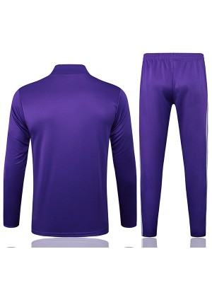 Real madrid survêtement de football ensemble de sport col zippé uniforme violet vêtements pour hommes kit d'entraînement de football 2025-2026