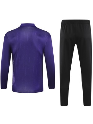 Real madrid tracksuit soccer suit sports set zipper-necked uniform men's purple dragon clothes football training kit 2024-2025